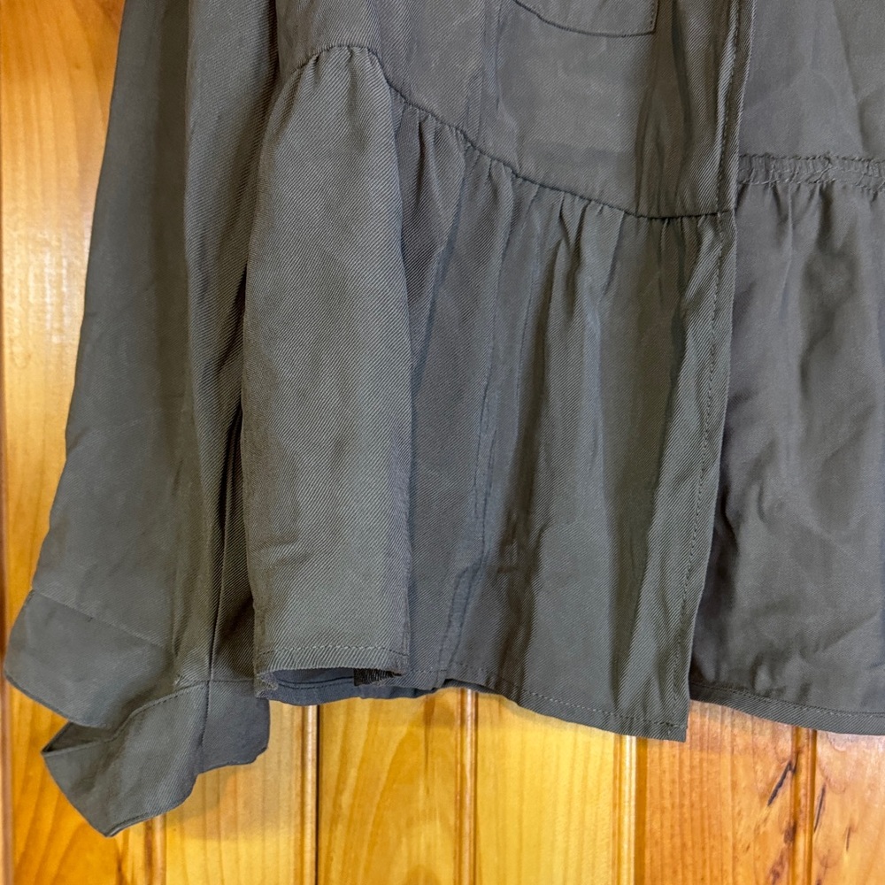 Zara Olive Green Casual Peplum Jacket - Picture 5 of 9